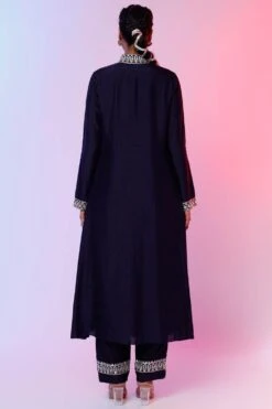 SVA Navy Blue Embroidered Kurta Set -Inca Sales Store 88sva15 4