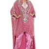 Payal Singhal Cranberry Benarasi Embroidered High Low Kaftan Set