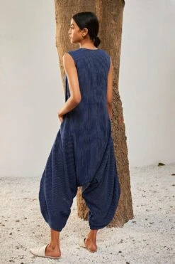 Khara Kapas Navy Blue Striped Jumpsuit -Inca Sales Store 91023kk48 5