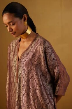 Shorshe Plum Shahi Kaftan Set -Inca Sales Store 91023sr2 3