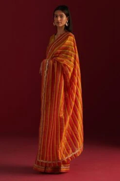 Shorshe Red & Yellow Zoya Sari -Inca Sales Store 91023sr33 3