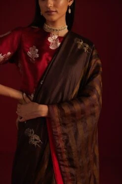 Shorshe Red Brocade Zero Neck Blouse -Inca Sales Store 91023sr41 3