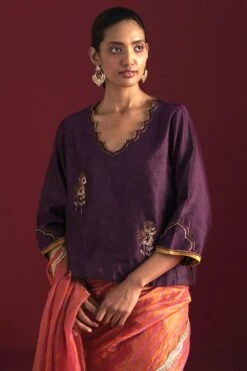 Shorshe Purple Embellished Blouse -Inca Sales Store 91023sr42 2