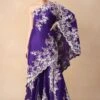 Anamika Khanna Purple Embellished One Shoulder Cape Set -Inca Sales Store 91123ak5 1