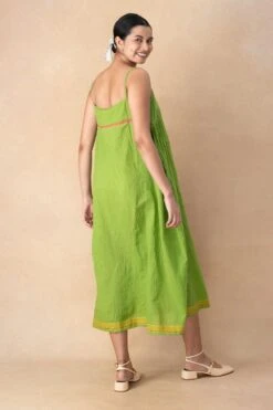 Injiri Green Cotton Slip Dress 11 Injiri Green Cotton Slip Dress -Inca Sales Store 91123iri3 5