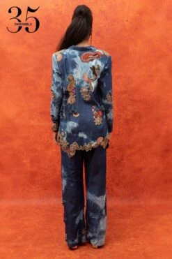 Anamika Khanna Denim Embellished Blazer With Ripped Pants -Inca Sales Store 911ak21 5