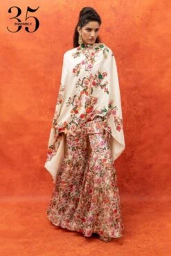 Anamika Khanna Floral Printed Drape And Sharara Set -Inca Sales Store 911ak22 4