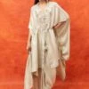 Anamika Khanna Silver Embroidered Kaftan With A Draped Skirt 1 Anamika Khanna Silver Embroidered Kaftan With A Draped Skirt -Inca Sales Store 911ak8 1