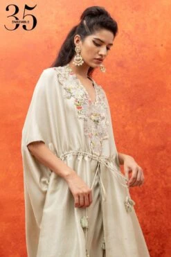 Anamika Khanna Silver Embroidered Kaftan With A Draped Skirt -Inca Sales Store 911ak8 3