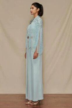 Shriya Som Powder Blue Co-ord Set With Cape 7 Shriya Som Powder Blue Co-ord Set With Cape -Inca Sales Store 912ss19 2