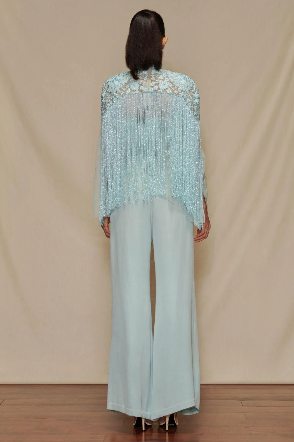 Shriya Som Powder Blue Co-ord Set With Cape 6 Shriya Som Powder Blue Co-ord Set With Cape - Image 4