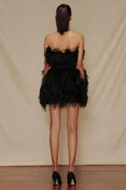 Shriya Som Ostrich Feather Black Mini Dress 9 Shriya Som Ostrich Feather Black Mini Dress -Inca Sales Store 912ss30 4