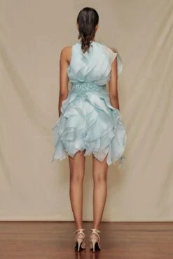 Shriya Som Powder Blue Ruffle Dress With Belt 9 Shriya Som Powder Blue Ruffle Dress With Belt -Inca Sales Store 912ss40 4