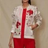 Shriya Som White Floral Embroidered Bomber Jacket -Inca Sales Store 912ss47 1