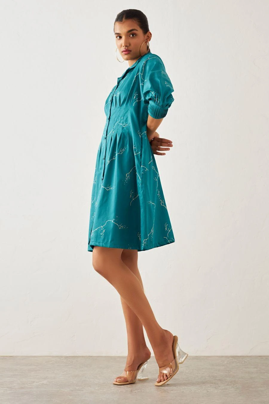 SNOB Teal Printed Lisa Dress 6 SNOB Teal Printed Lisa Dress - Image 4
