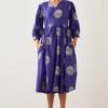 SNOB Purple Ripple Print Wrap Dress -Inca Sales Store 91sn6 1