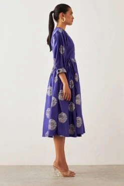 SNOB Purple Ripple Print Wrap Dress 9 SNOB Purple Ripple Print Wrap Dress -Inca Sales Store 91sn6 3