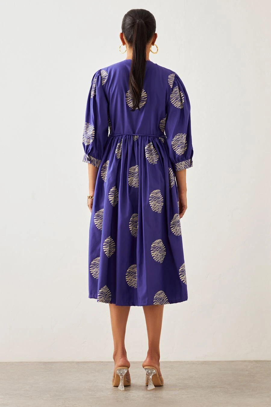 SNOB Purple Ripple Print Wrap Dress 7 SNOB Purple Ripple Print Wrap Dress - Image 5