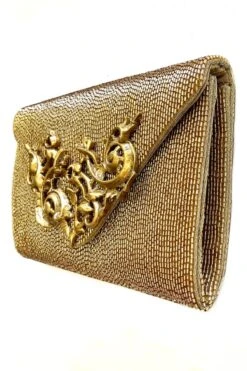 KOKOMMO Gold Beaded Baroque Clutch -Inca Sales Store 92kom2 2