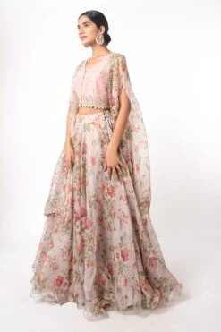 Anushree Reddy Floral Lehenga Set With Cape -Inca Sales Store 96ar4 3