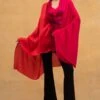 Amit Aggarwal Fuschia Ombre Panelled Cape With Belt -Inca Sales Store a 1
