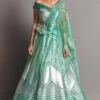 Amit Aggarwal Mint Metallic Winged Lehenga -Inca Sales Store aa 022 lg mnt 20 1