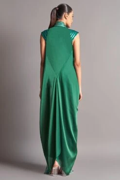 Amit Aggarwal Emerald Draped Jacket & Jumpsuit 7 Amit Aggarwal Emerald Draped Jacket & Jumpsuit -Inca Sales Store aair 059 emr 3