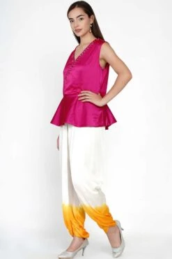 Twenty Nine Bandhani Cape Set With Mirrorwork Top -Inca Sales Store act129b 3