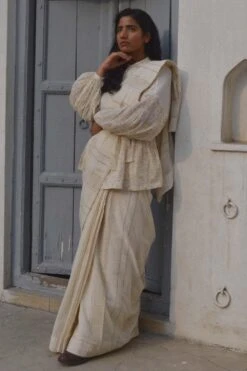 Ahmev Striped Cotton Sari