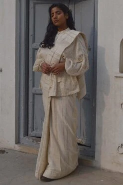 Ahmev Striped Cotton Sari -Inca Sales Store ahm alm 011 3