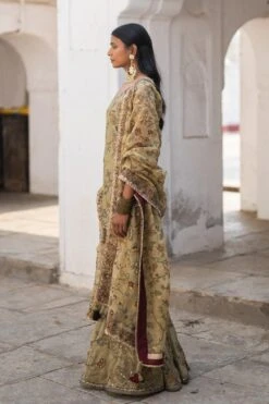 Archana Jaju Olive Silk Sharara Set -Inca Sales Store aj re 25 2