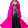 Anamika Khanna Black & Pink Cape Set