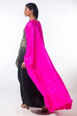 Anamika Khanna Black & Pink Cape Set -Inca Sales Store ak 14721 4 4