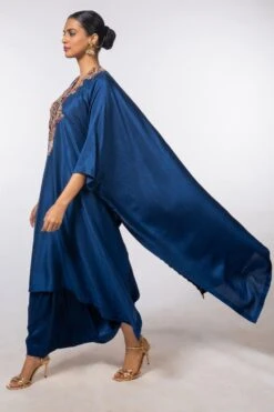 Anamika Khanna Blue Embroidered Kaftan & Pants -Inca Sales Store ak ens d 075 3