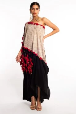 Anamika Khanna Black & White Embellished Tunic Set