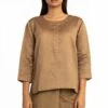 Akaaro Beige Cotton Kameez Blouse -Inca Sales Store akss5035 1