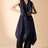 Alamelu Cobalt Blue Draped Overlay -Inca Sales Store alfw 014 1