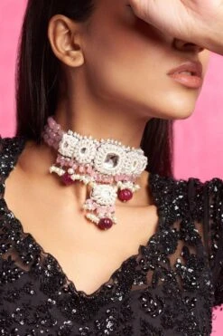 Amama Pink Trellis Choker