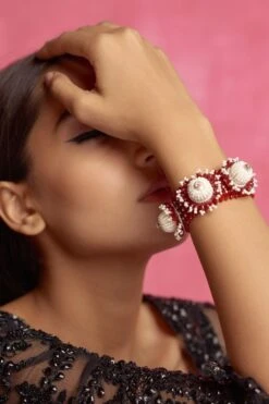 Amama Oregon Lily Bracelet In Red Onyx