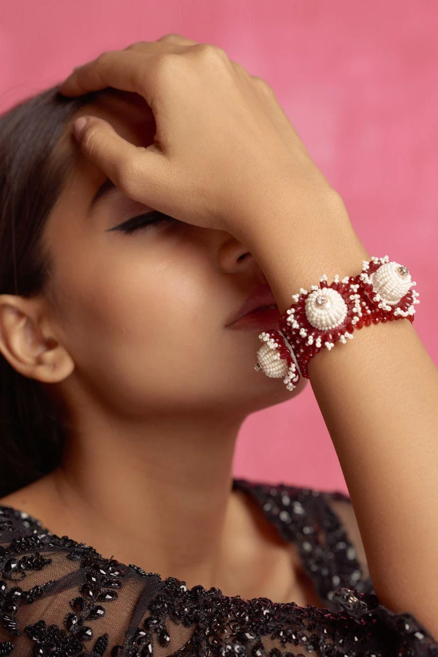 Amama Oregon Lily Bracelet In Red Onyx 3 Amama Oregon Lily Bracelet In Red Onyx