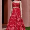 Arpita Mehta Flaming Red Leaf Print Georgette Lehenga Set 1 Arpita Mehta Flaming Red Leaf Print Georgette Lehenga Set -Inca Sales Store amb06 1