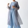 Urvashi Kaur Grey Linen Sheer Overlay -Inca Sales Store apara 87 1