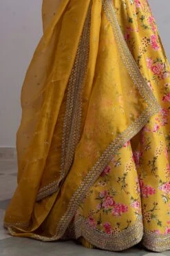 Anushree Reddy Mustard Floral Printed Lehenga Set -Inca Sales Store ar014 4