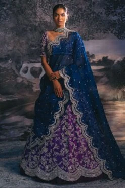 Anushree Reddy Purple Raw Silk Lehenga Set