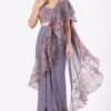 Aisha Rao Grey Ruffled Organza Sari -Inca Sales Store ar0604 1
