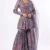 Aisha Rao Grey Embellished Sharara Set -Inca Sales Store ar0605 1