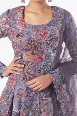 Aisha Rao Grey Embellished Sharara Set -Inca Sales Store ar0605 3