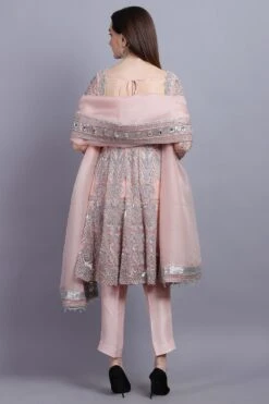 Asira Pink Net Embroidered Anarkali Set -Inca Sales Store as26064 4