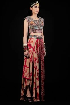 Aseem Kapoor Kamya Blouse & Printed Asymmetric Pants -Inca Sales Store aw21 ac sk 1 bl 3 3 1