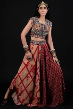 Aseem Kapoor Kamya Blouse & Printed Asymmetric Pants -Inca Sales Store aw21 ac sk 1 bl 3 4 1